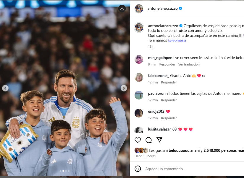 Mensaje de Antonela a Messi.