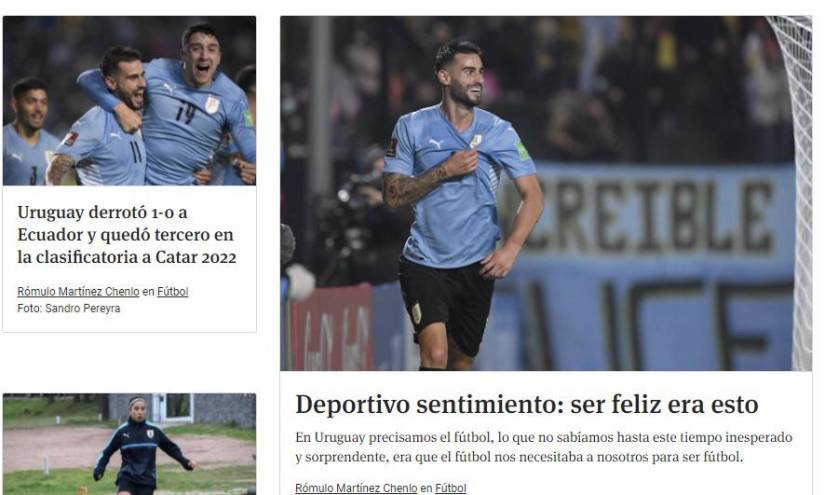 Medios uruguayos destacan la victoria 'agónica' de Uruguay