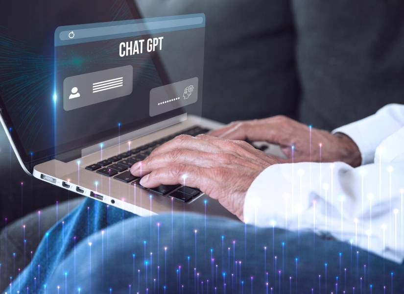 Representación artística de la interfaz de Chat GPT.