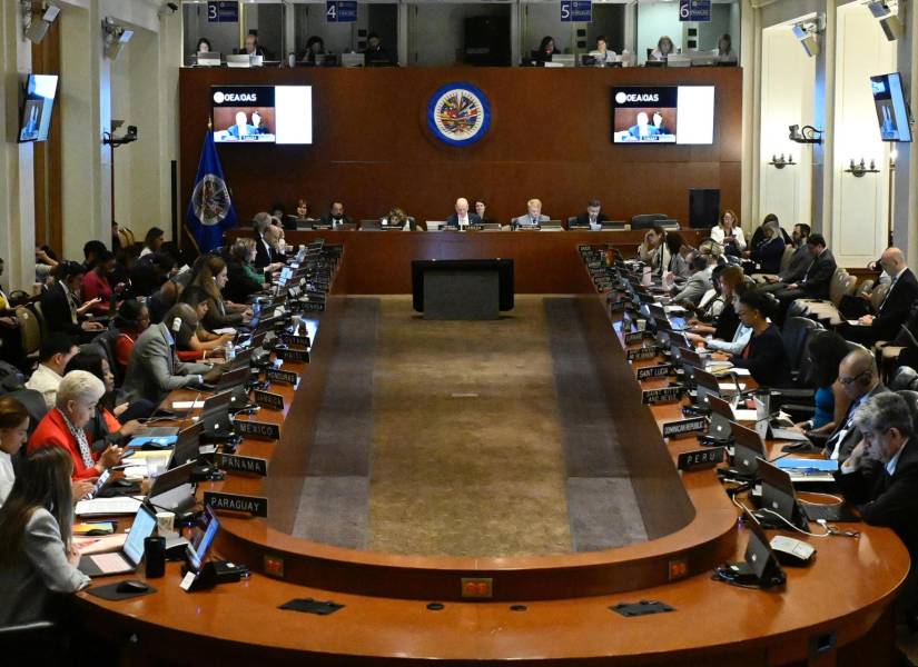 Fotografía cedida por la Organización de los Estados Americanos (OEA) de una reunión en el Consejo Permanente este miércoles, en la sede del organismo en Washington (Estados Unidos).