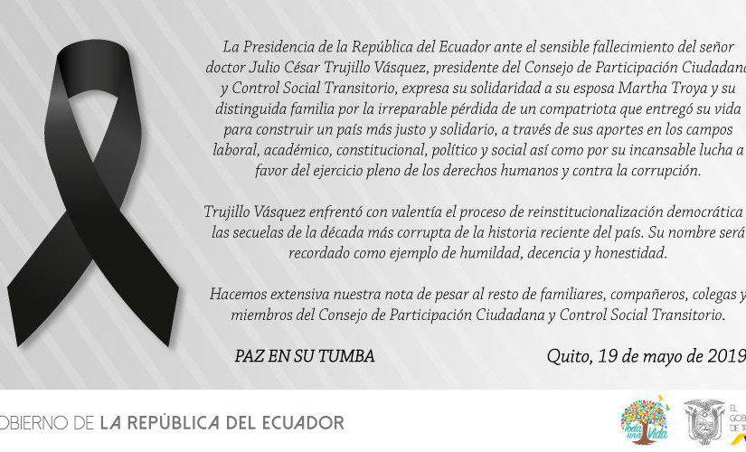 Políticos e instituciones se solidarizan con familia de Trujillo