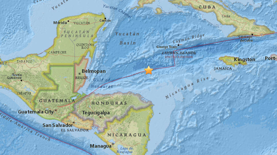 URGENTE: Sismo de magnitud 7,6 grados frente a las costas de Honduras