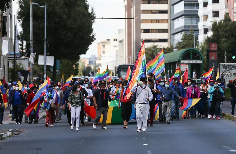 Marcha nacional indígena llega a Cuenca, donde se unirá Yaku Pérez