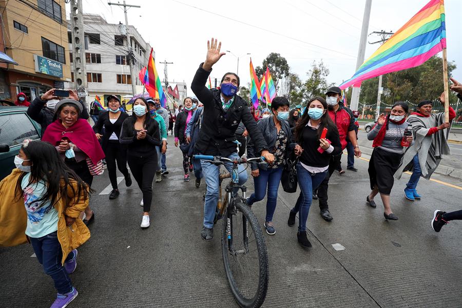 Marcha convocada por Yaku Pérez llegó a Chimborazo
