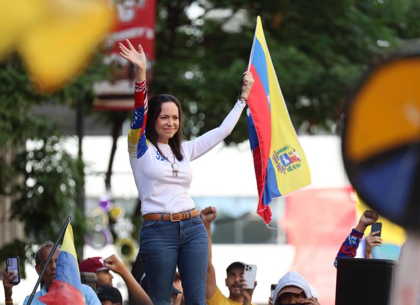 Fotografía de archivo de la más importante líder opositora de Venezuela, María Corina Machado, durante un acto público, en Caracas.