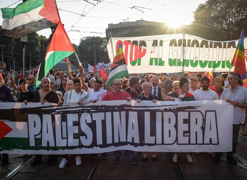 Marchas en Milán por Palestina