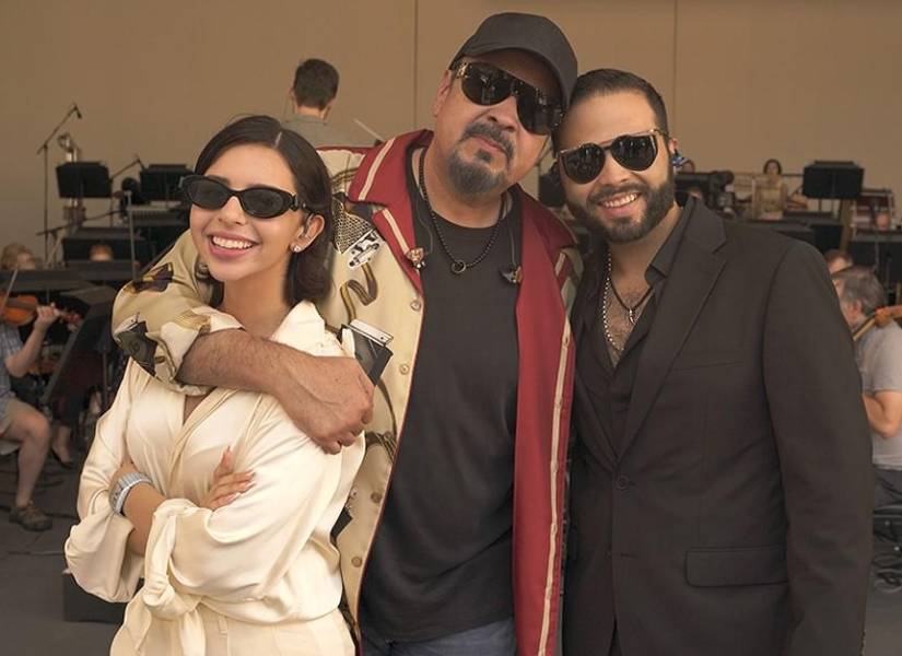 Ángela, junto a Pepe y Leonardo Aguilar.