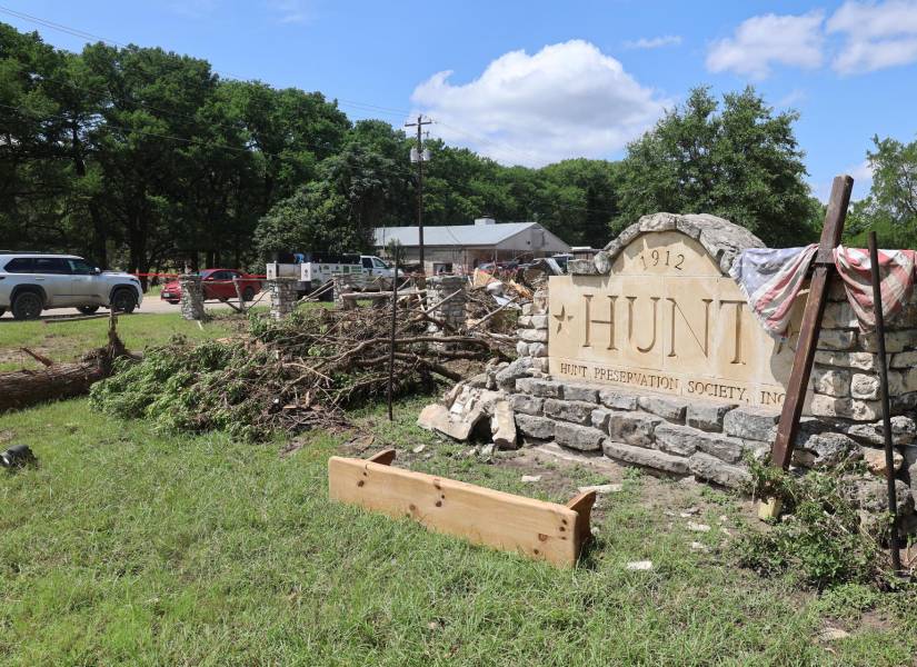 Fotografía de una zona afectada por las inundaciones en Hunt, EE.UU.