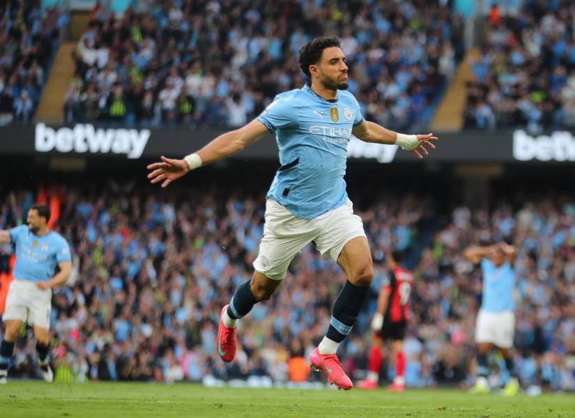 Omar Marmoush anotó uno de los goles para la victoria del Manchester City.