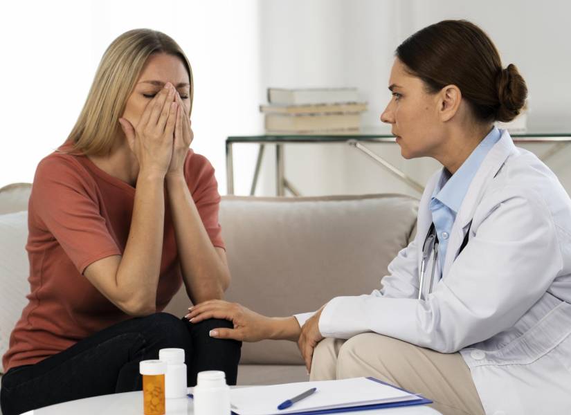 Doctora hablando con una paciente