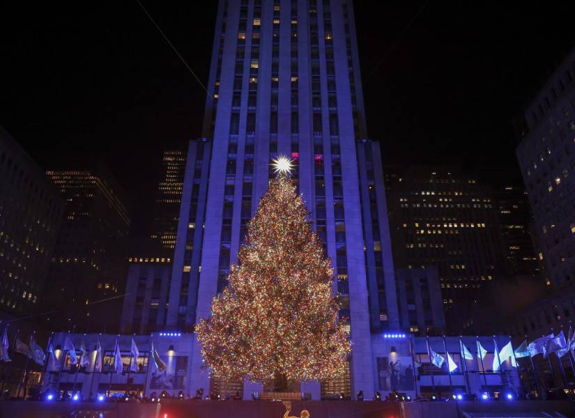 Árbol de Navidad de Rockefeller Center el 3 de diciembre de 2025.