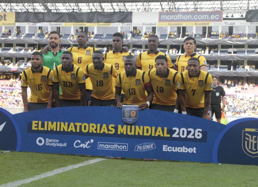 Jugadores de la selección de Ecuador ante Venezuela por las Eliminatorias Sudamericanas