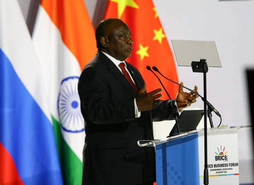 Cyril Ramaphosa, el presidente de Sudáfrica en el Foro del BRICS.