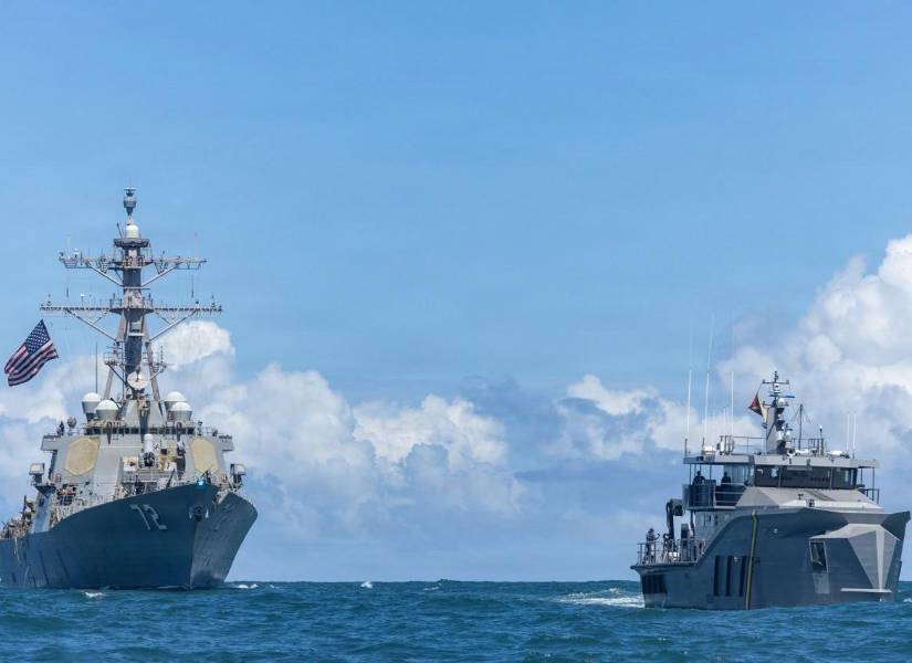 Marina de EE. UU. ejecuta misión conjunta con Guyana en zona cercana a la frontera venezolana.