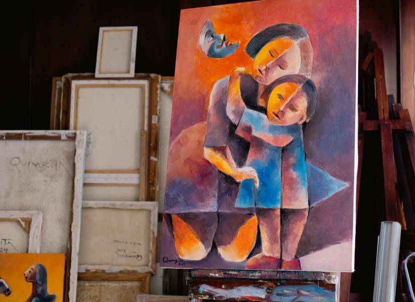 Una de las obras de Olmedo Quimbita