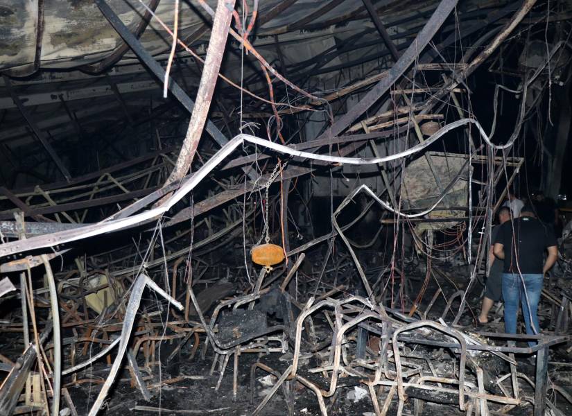 La sala donde se festejaba la boda en la provincia de Nínive, en el norte de Irak.