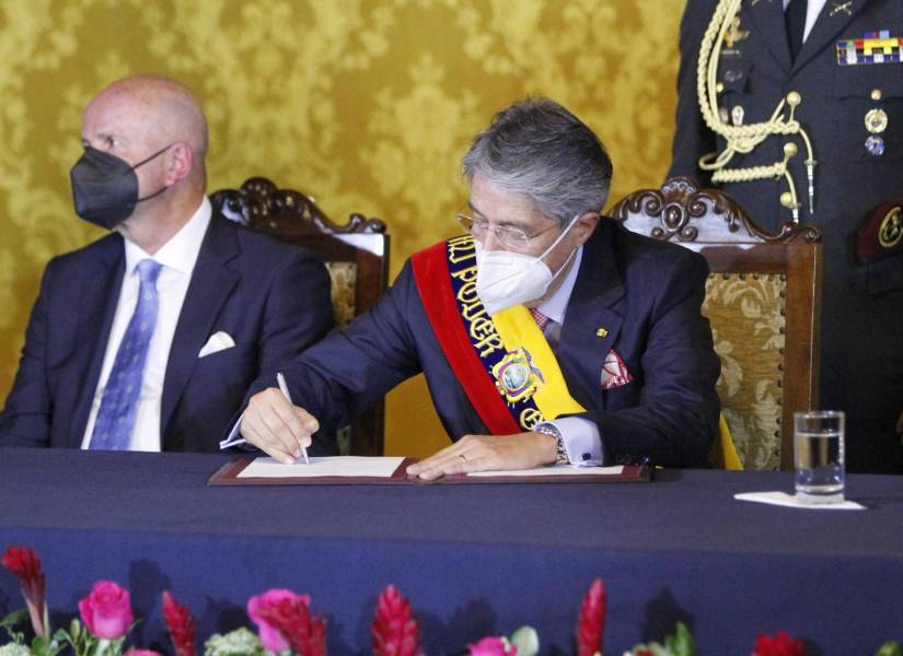 Lasso y Borrero durante la primera etapa del Gobierno.