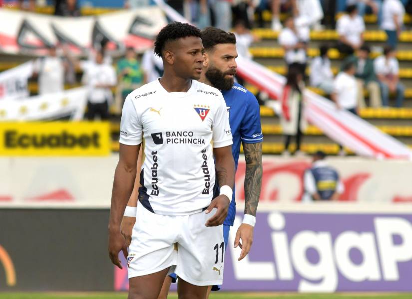 Michael Estrada, delantero de Liga de Quito, en el partido contra Universidad Católica por la LigaPro