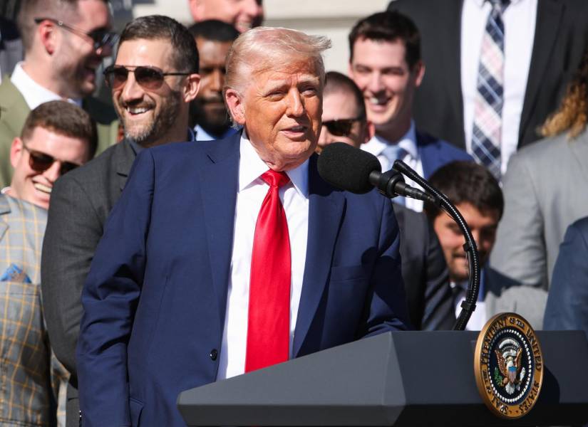 Imagen del presidente de Estados Unidos, Donald Trump, durante un evento en la Casa Blanca este lunes 28 de abril de 2025.