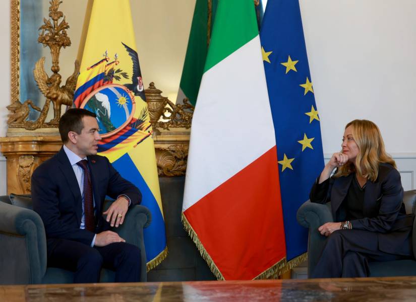 Noboa, se reunió con la presidenta del Consejo de Ministros de Italia, Giorgia Meloni.