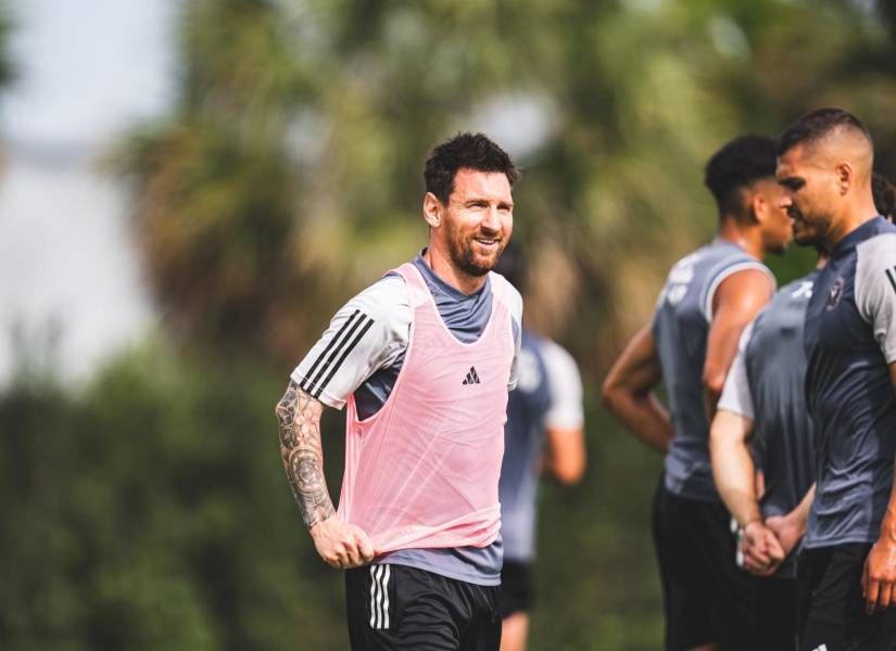 Lionel Messi en un entrenamiento con Inter Miami.