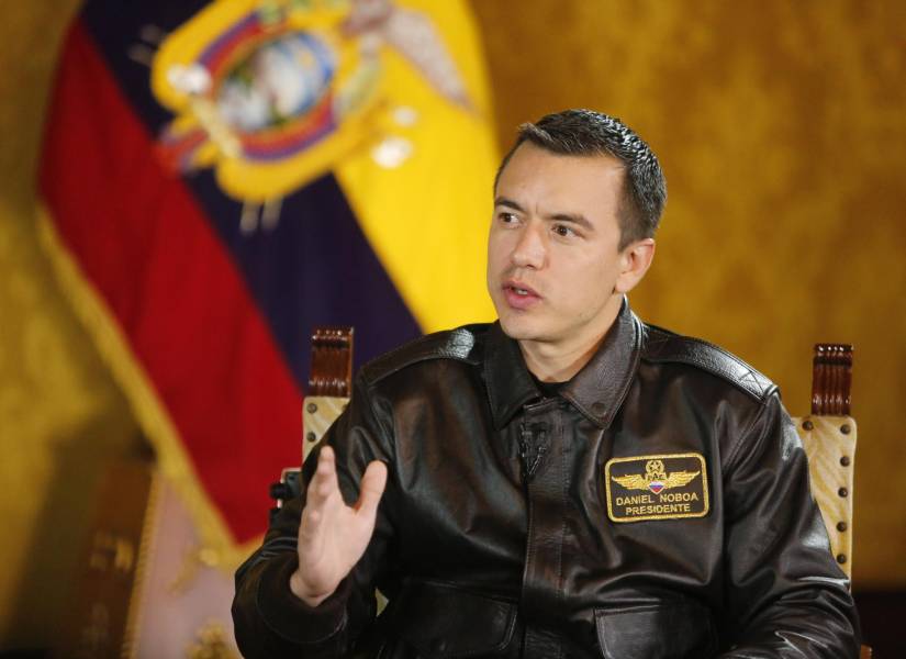 Daniel Noboa ofreciendo una entrevista a la cadena CNN en español, 25 de febrero