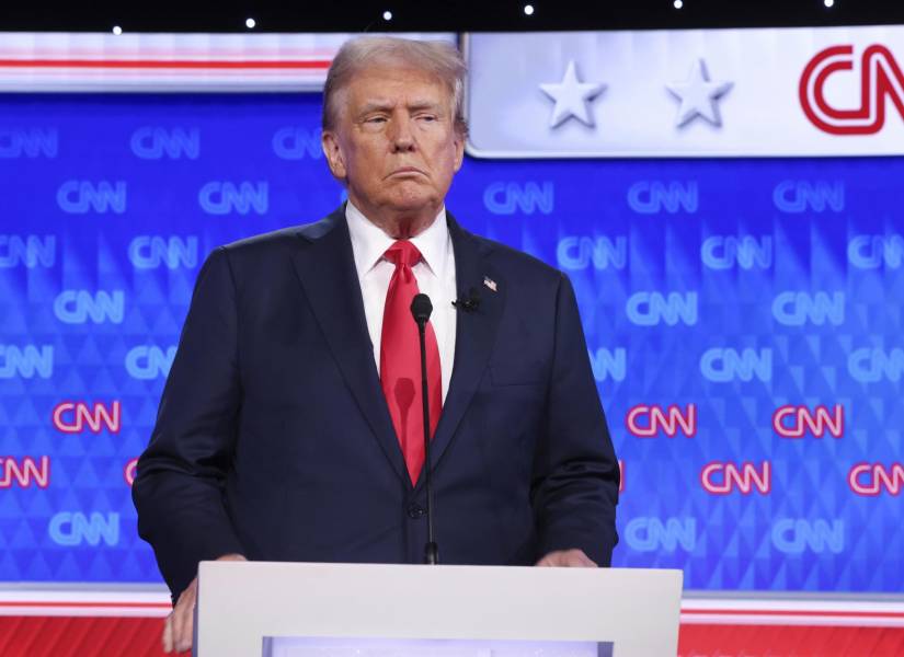 El expresidente de EE.UU., Donald J. Trump durante el debate presidencial en Atlanta (EE.UU.). EFE/EPA/MICHAEL REYNOLDS