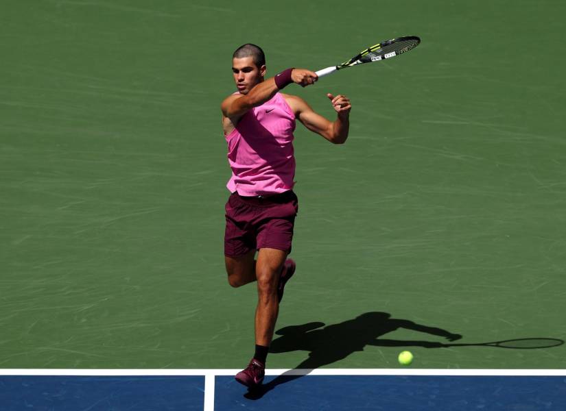 El tenista Carlos Alcaraz en el partido ante Luciano Darderi por el US Open