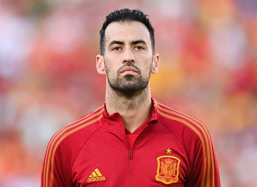 Sergio Busquets en un partido con la selección de España