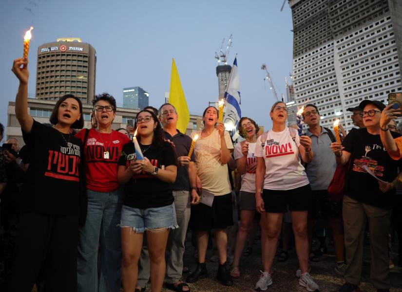 Israelís protestando la guerra en Gaza.