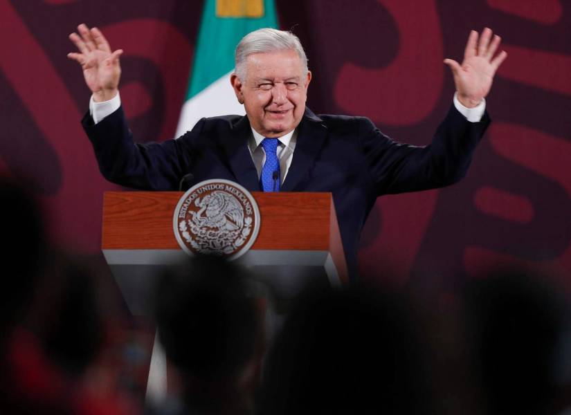 El presidente mexicano, Andrés Manuel López Obrador, durante su conferencia matutina de este jueves en el Palacio Nacional de la Ciudad de México.
