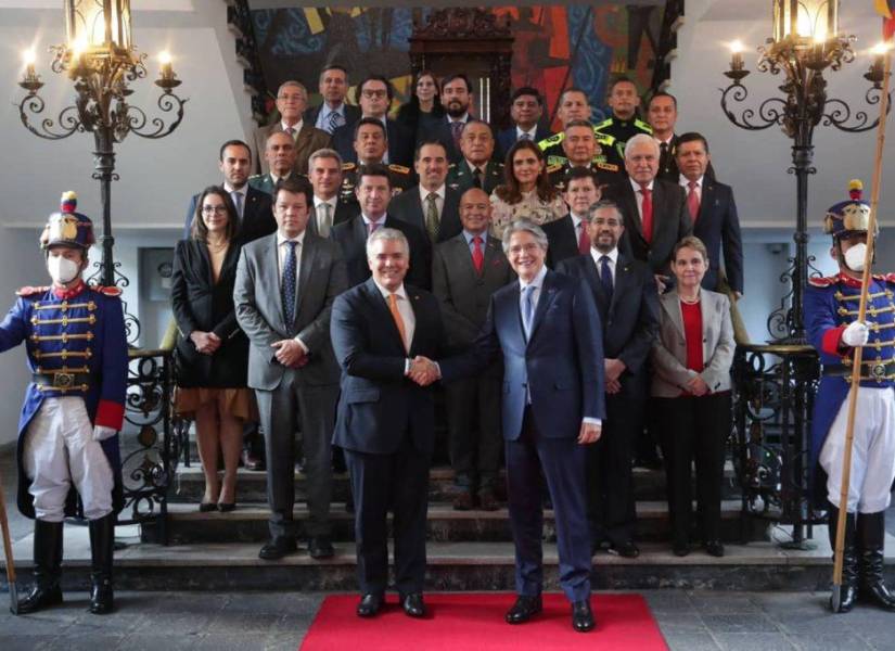 Imagen de archivo de una reunión bilateral del expresidente de Colombia, Iván Duque, con el expresidente de Ecuador, Guillermo Lasso.