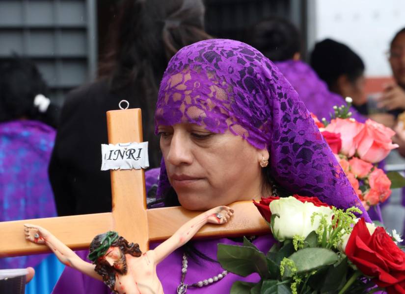 Quito, viernes 29 de marzo del 2024. Procesión de Jesús del Gran Poder, en el Centro Histórico.