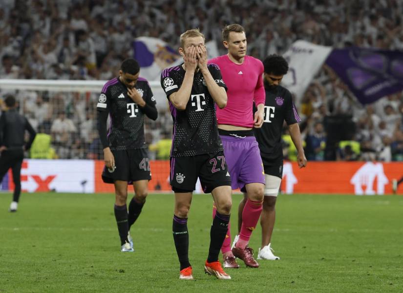 Los jugadores del Bayern de Munich a la finalización del encuentro ante Real Madrid.
