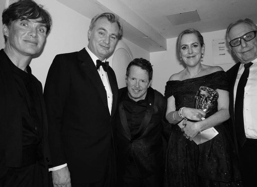 El equipo de la película Oppenheimer, ganadora de mejor película en los BAFTA 2024.