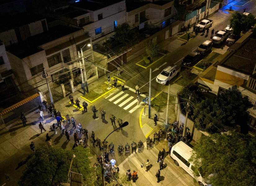 Vista aérea del allanamiento.