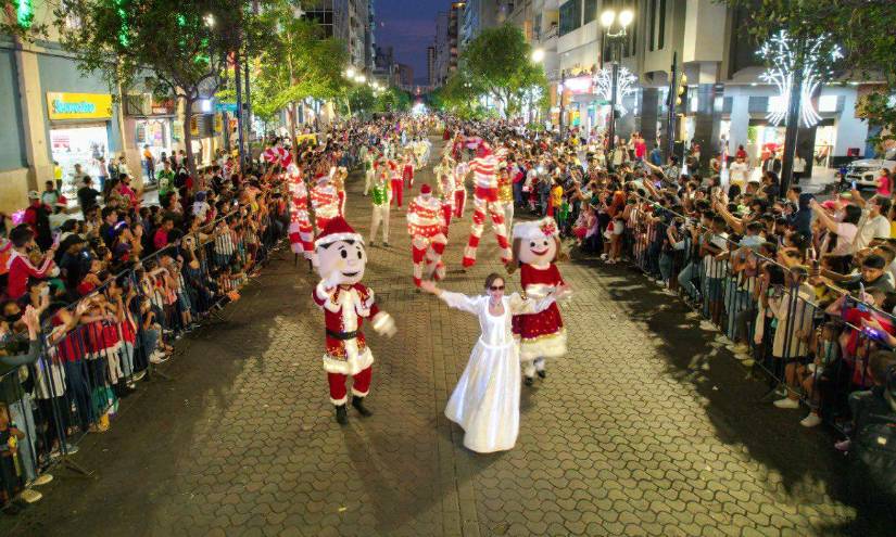 Gallardo, durante el desfile por Navidad, en 2022.