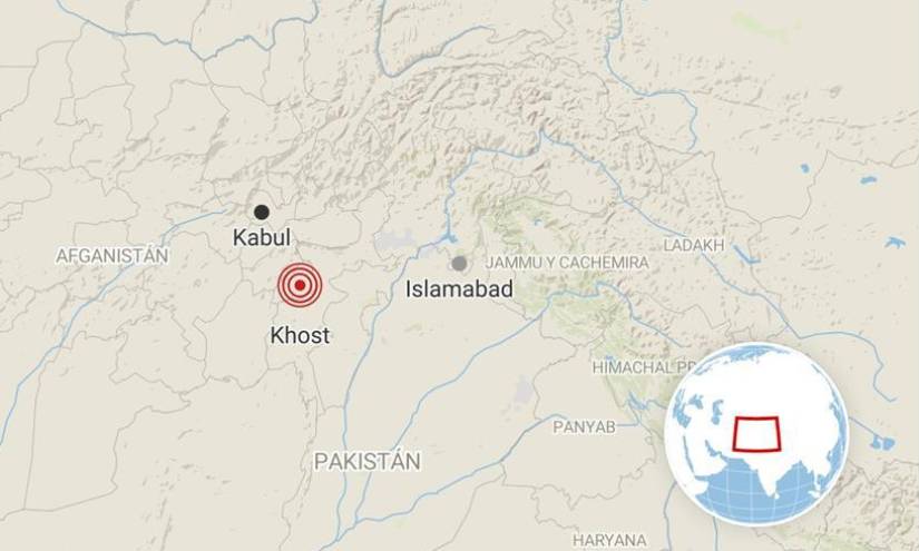 El seísmo se registró la noche del martes a unos 46 kilómetros de Khost, capital de la provincia homónima.