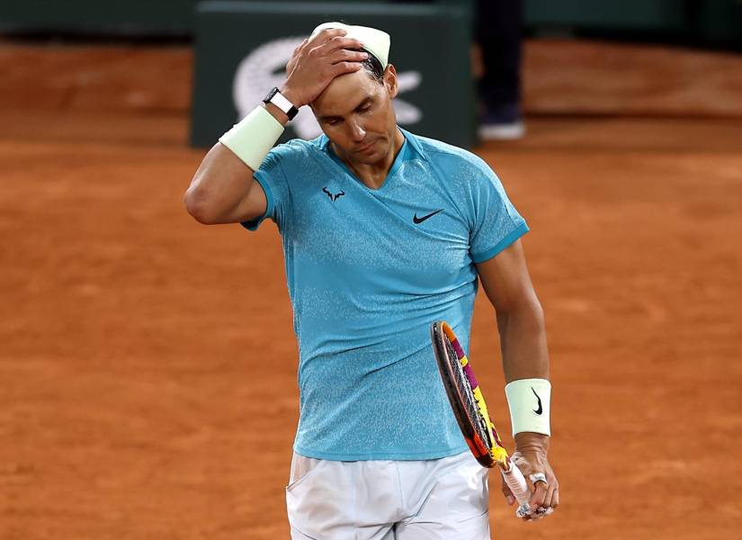 Reacción de Nadal luego de perder su partido. (EFE)