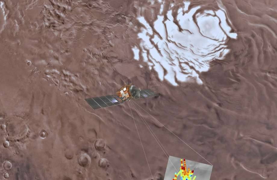 Descubren depósito de agua sepultado en Marte