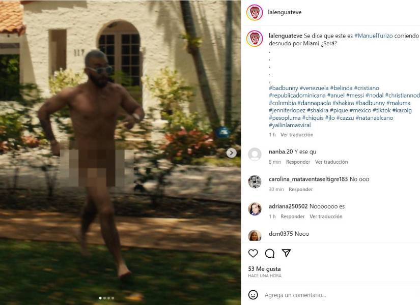 Captura de pantalla de las imágenes virales de Turizo, en una publicación de la red social Instagram.