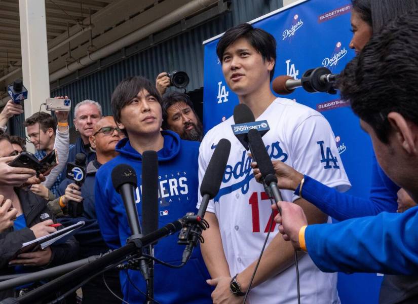 El japonés Shohei Ohtani, nuevo jugador de los Dodgers de Los Ángeles.