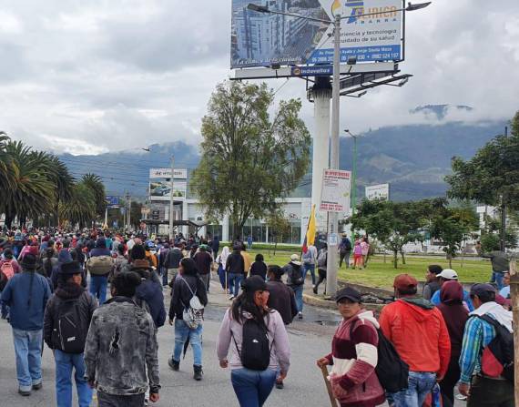 Manifestaciones en Imbabura este lunes 20 de junio.