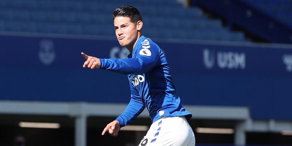 James se estrena como goleador en la segunda victoria del Everton