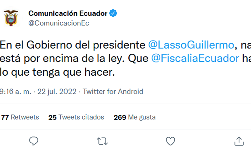 La Secretaría de Comunicación publicó un tuit.