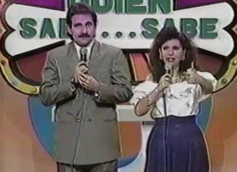 Anita Buljubasich junto a Pancho Cabanilla en Quien Sabe Sabe.