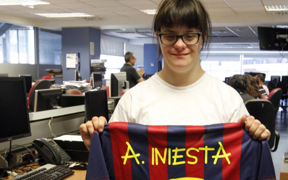 La tipografía del Barça creada por una chica con síndrome de Down, en el Gamper