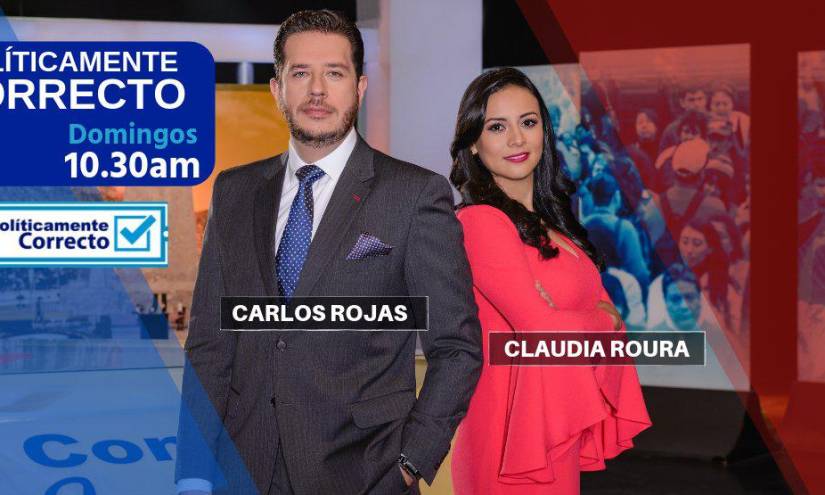 En imagen, los periodistas Carlos Rojas y Claudia Roura.