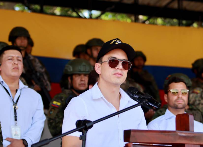 Daniel Noboa en la Base Naval de Salinas, el 23 de febrero de 2024