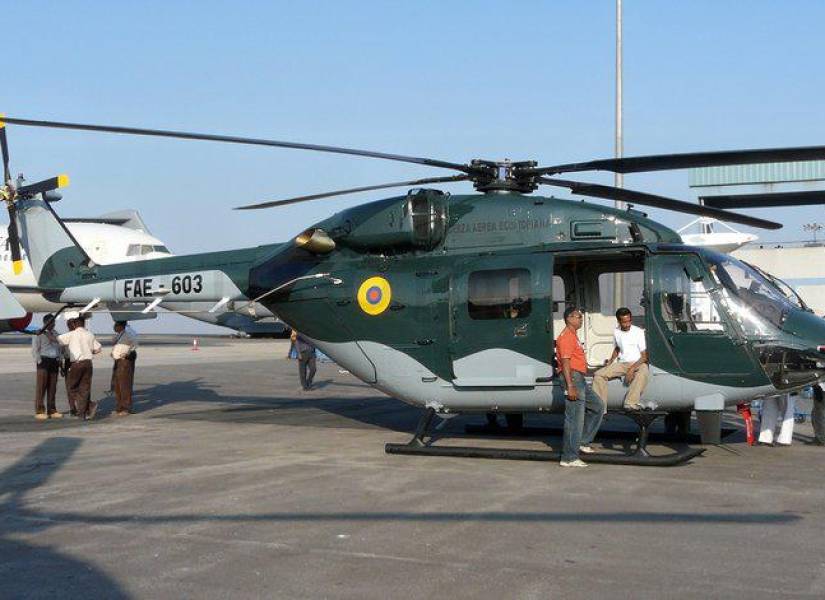 Uno de los siete helicópteros Dhruv de la Fuerza Aérea Ecuatoriana.